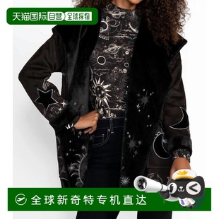 美国奥莱直发 自营 johnny wasChani Suede黑色后毛皮大衣