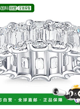 自营 pompeii311 1/2 克拉祖母绿切割钻石永恒戒指 黄金或铂金戒