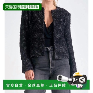 黑色 新款 银色西装 银色 美国奥 外套 自营elan香奈儿风格