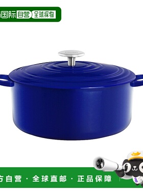 自营 Chantal 5.6 夸脱圆形铸铁荷兰烤箱 - 钴蓝色 美国奥莱直发