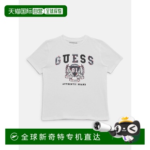 纯白色 自营 guess生态学院标志T恤 美国奥莱直发