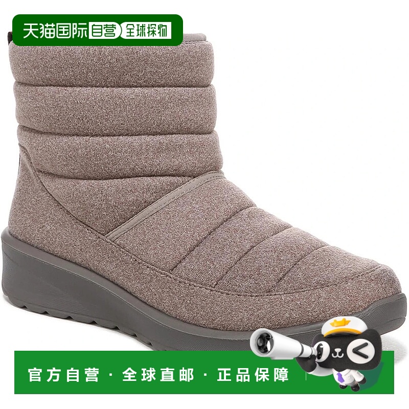 自营 Bzees Glacier I1741F1-250靴子女式灰褐色拉链圆头脚踝JOBB