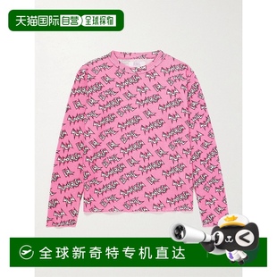 ERL04KT009PI 香港直邮潮奢 ERL 女士 徽标印花华尔夫针织棉质T恤