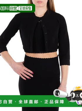 自营 victoria beckham维多利亚 贝克汉姆尖头开襟羊毛衫-黑色 美