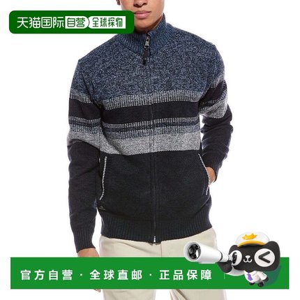 自营Point Zero Semi Fit Zip Mock Neck Sweater - blue 美国奥