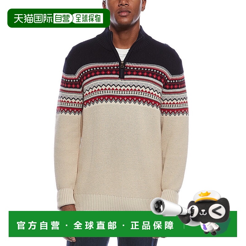 自营WEATHERPROOF VINTAGE Maine 1/4-Zip Sweater - blue 美国奥