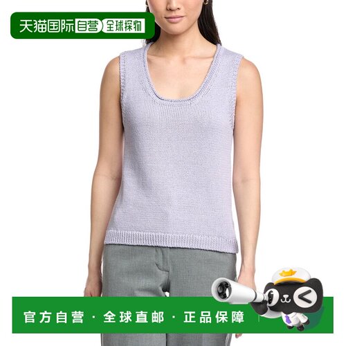 自营St. John Scoop Neck Knit Tank - purple 美国奥莱直发背心