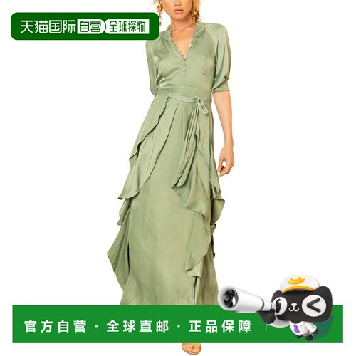 自营Hale Bob Clare长裙-绿色 美国奥莱直发