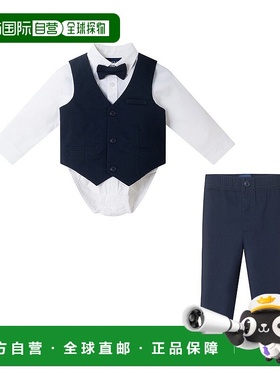 自营 andy & evanAndy&Evan 4件套Seersucker套装-蓝色 美国奥莱