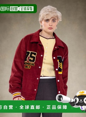 自营members onlyWomen's Corduroy Varsity Jacket - red 美国奥