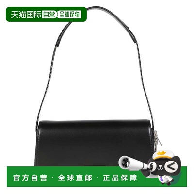 自营alexander wang黑色Siren中号翻盖牛皮肩包-黑色 美国奥莱直