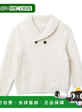 自营Boys Janie and Jack Sweater Ivory Cable Knit Shawl Colla