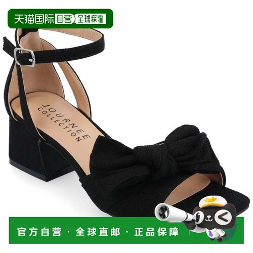 自营journee collectionJournee女式Zevi中宽码连衣裙凉鞋-黑色