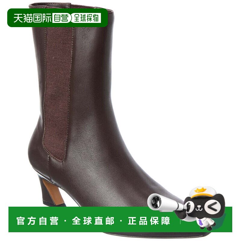 自营Reiss Mina皮革切尔西靴-棕色 女鞋高跟美国奥莱直发