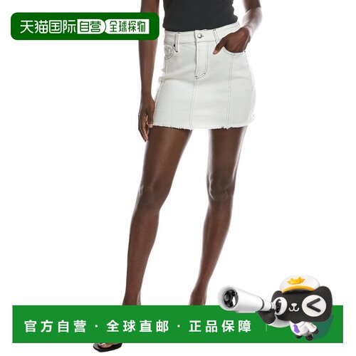 自营Vintage Havana Stretch Denim Mini Skirt - white 美国奥莱