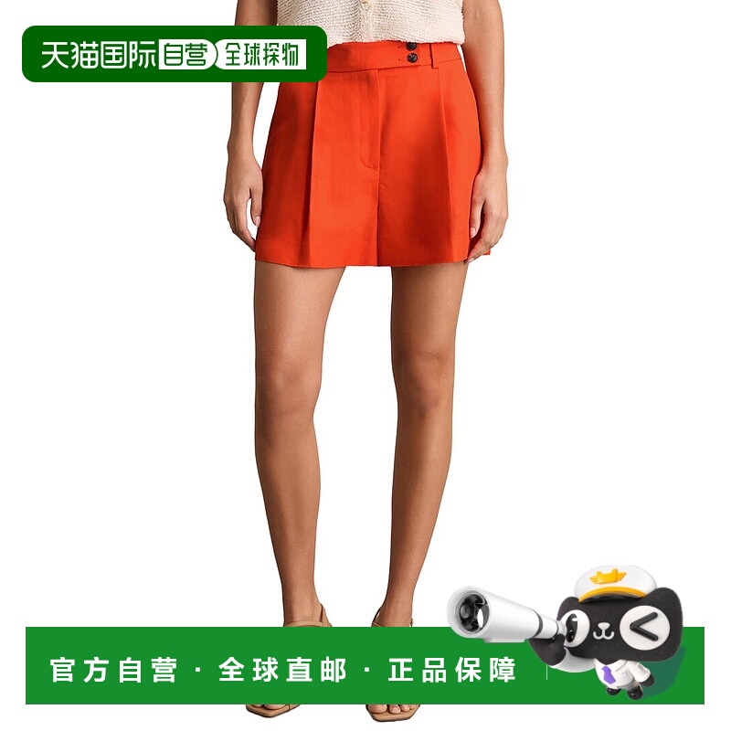 自营Reiss Raine Linen-Blend Short - orange 美国奥莱直发