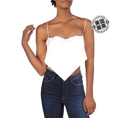 danielle bernsteinWomens Handkerchief Cropped Tank Top - clo