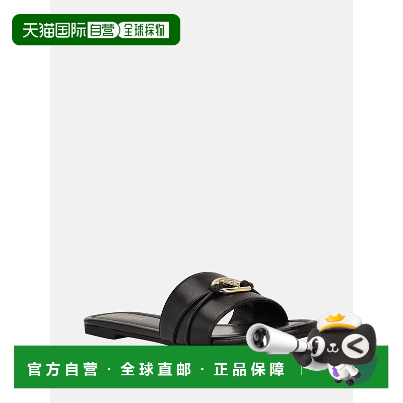 自营guessLynzy Faux-Leather Beach Slides - black 美国奥莱直