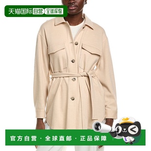 美国奥莱直发 白色 自营 Peserico羊毛混纺大衣