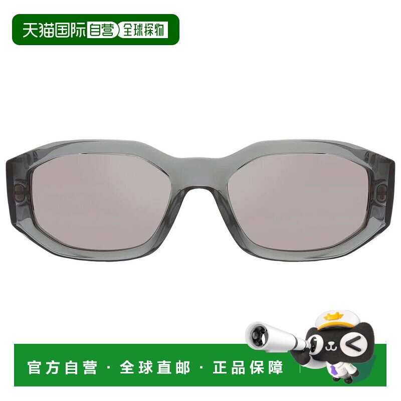 自营Versace浅灰色镜面银色几何男女通用太阳镜VE4361 311/6g 53