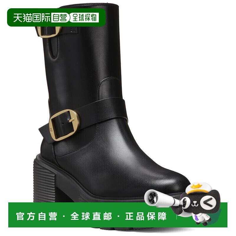 自营Stuart Weitzman Soho Leather Moto Bootie - black 美国奥