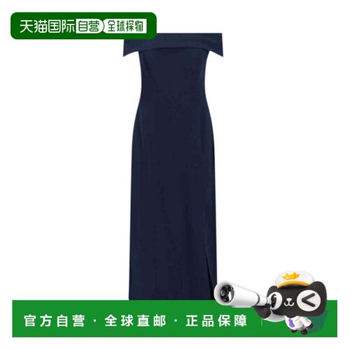 自营polo ralph lauren海军蓝露肩长裙-黑色 美国奥莱直发