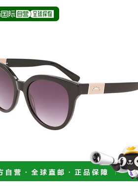 自营 Longchamp女式53毫米黑色太阳镜-黑色 美国奥莱直发