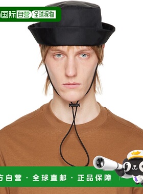 1h可退 香港直邮潮奢 zegna 杰尼亚 男士 黑色束带渔夫帽 Z4I04HB