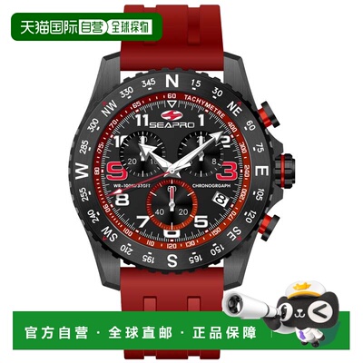 自营Seapro Men's Gallantry Black Round 44mm - black 美国奥莱