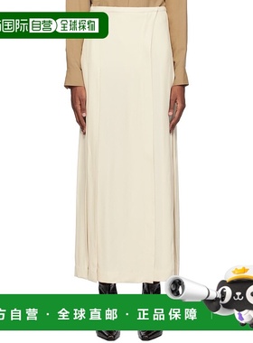 1h可退 香港直邮潮奢 toteme 女士 灰白色褶裥半身裙 241WRB1012F