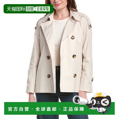 自营Sam Edelman Cropped Double-Breasted Swing Jacket - brown