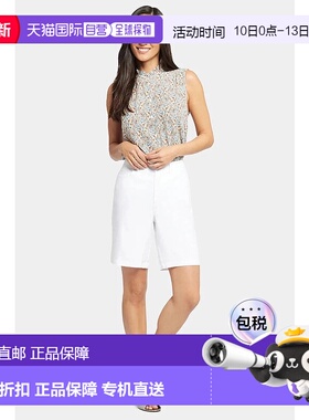 自营NYDJ Bermuda Shorts Women's Optic White Stretch Linen Bl