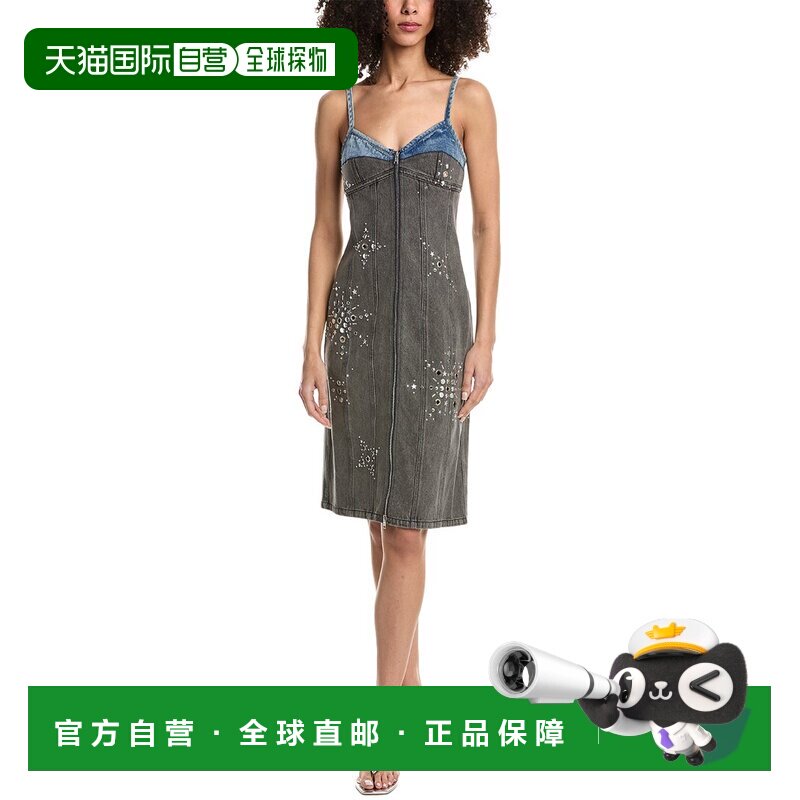 自营3.1 Phillip Lim Liberty Two-Toned Denim Slip Dress - blu