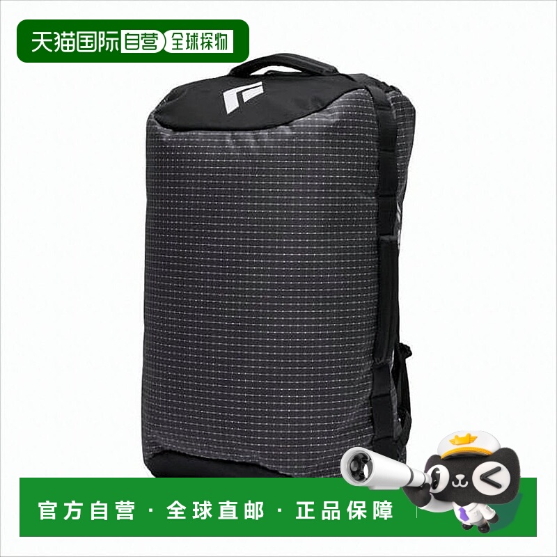 自营black diamondRectangular Black Backpack With Dark Grid P