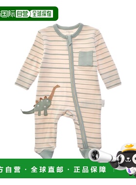自营andy wawaAndywawa Dino Dreams Zip-Up Bodysuit - green 美