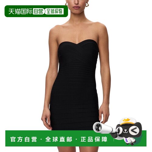 自营hervé légerHerv e l e ger The Isla连衣裙-黑色 美国奥莱