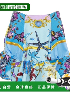 自营 versace范思哲T台Tresor de la Mer海星飘动裙-蓝色 美国奥