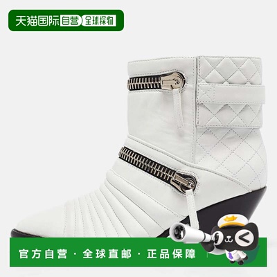 自营Giuseppe Zanotti White Quilted Leather Ankle Boots - whi