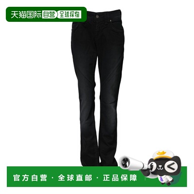 自营John Galliano Cotton Mid Waist Tape blue Women's Jeans -