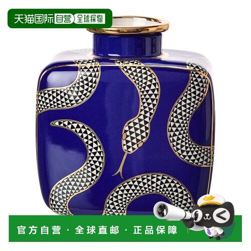 自营Jonathan Adler Eden方形花瓶-蓝色 美国奥莱直发