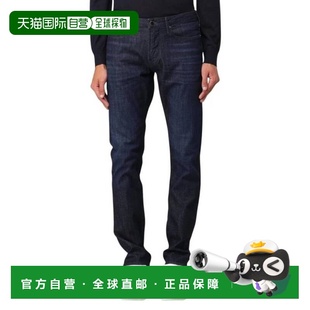 自营Emporio Armani High Waist Straight Jeans - blue denim 美