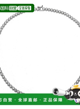 自营 GENEVIVE 925 纯银立方氧化锆锯状滚边包边网球项链 - 银白