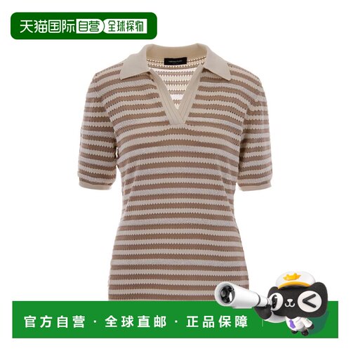 自营fabiana filippiPolo Top with Micro Paillettes and Lace S