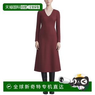 lafayette new 自营 148 红 yorkLafayette 148纽约V领羊毛喇叭裙
