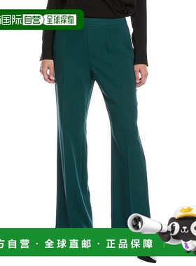 自营 lafayette 148 new york拉斐特148纽约门侧拉链喇叭裤-绿色