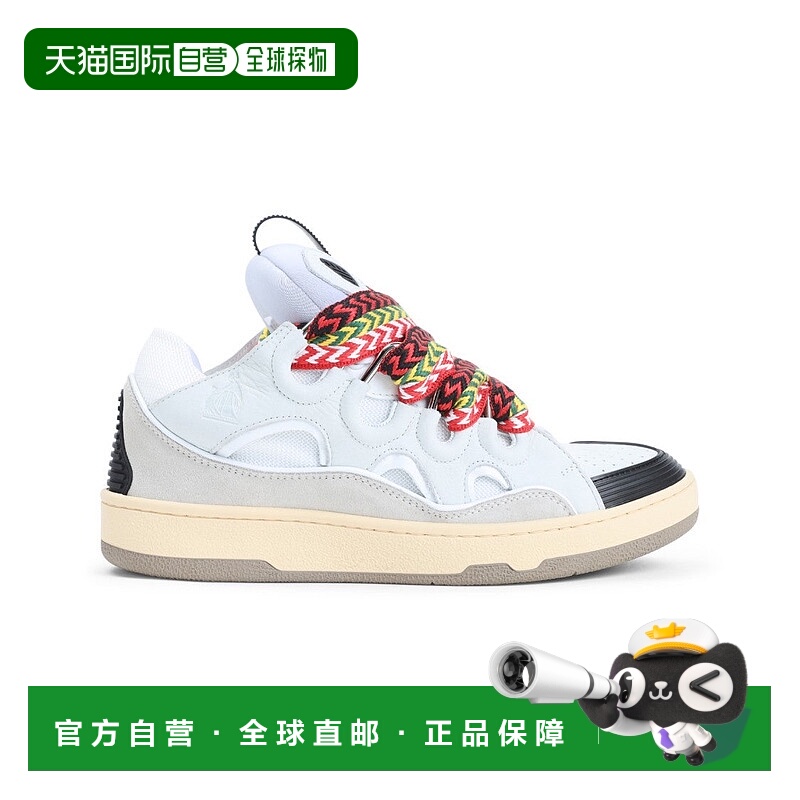 自营lanvinLeather Sneakers With Unique Lacing System - white