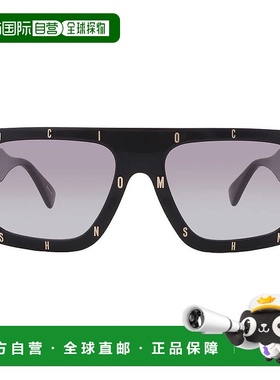 自营Moschino Dark Grey Shaded Browline Ladies Sunglasses MOS