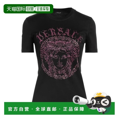 1h可退 【美国直邮】VERSACE 女士纯棉短袖T恤 10500168TP 意大利