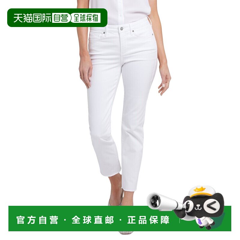 自营NYDJ Sheri光学白色脚踝裁剪牛仔裤-白色 美国奥莱直发