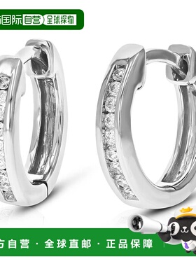 自营 vir jewels1/10 克拉 0.925 纯银槽形镶钻实验室制造钻石圈